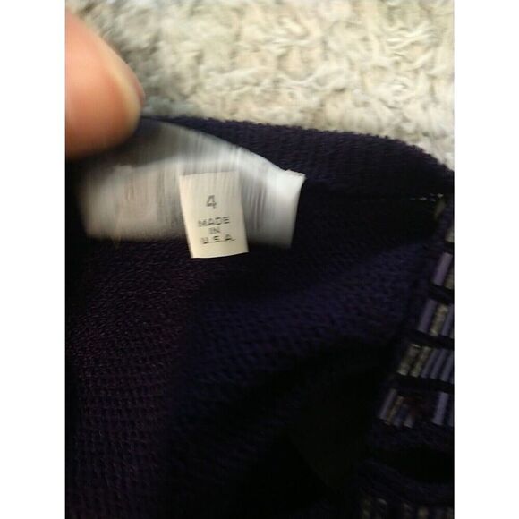 St John Wool & Linen Open Back Puff Sleeve  dress Purple Sz 4  Boho Vintage Y2k - Picture 14 of 15